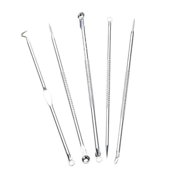 5 Piece Blackhead Pimple Blemish Comedone Acne Extractor Remover Tool Set - Picture 2 of 4